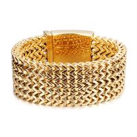 Stainless Steel Jewelry Bracelet, 18K gold plated, different length for choice & for man, 30mm, Sold By PC