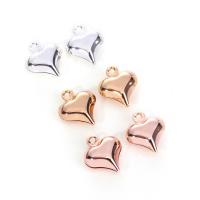 Brass Heart Pendants, plated, more colors for choice, 11x9mm, Sold By PC