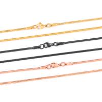 Titanstahl Halskette Gliederkette, plattiert, unisex & Schlangekette, Silberfarbe, verkauft von PC
