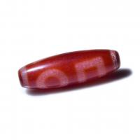 Perles agate dzi tibétaine naturelle, agate Tibétaine, poli, DIY, rouge, 13x37mm, Vendu par PC