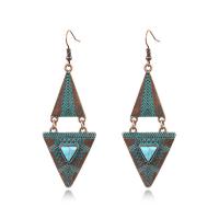 Turquoise Earring, Tibetan Style, with turquoise, plated, fashion jewelry & for woman, more colors for choice, 83x28mm, Sold By Pair