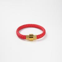 PU Leather Cord Bracelets with Stainless Steel plated fashion jewelry Sold By PC