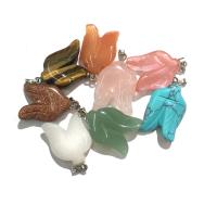 Gemstone Pendants Jewelry, with Iron, silver color plated, fashion jewelry, more colors for choice, 15x20mm, Sold By PC