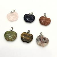 Bijoux Pendentifs en pierres gemmes, pierre gemme, avec fer, pomme, Placage, bijoux de mode, plus de couleurs à choisir, 20mm, Vendu par PC