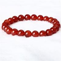 Red Agate Bracelets Round Unisex red Sold Per 18 cm Strand