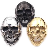 Titanium Steel Finger Ring, Skull, plated, Unisex, more colors for choice, 35x20mm, Sold By PC