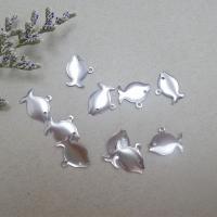 Stainless Steel Pendants, 316 Stainless Steel, Fish, silver color plated, Unisex, 14x11mm, Sold By PC