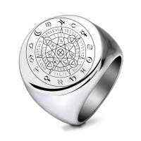 Titanium Steel Finger Ring, plated, with constellation symbols & for man & enamel, more colors for choice, Sold By PC