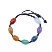 Gemstone Bracelets with Polyester polished fashion jewelry mixed colors Sold Per 7.09 Inch Strand