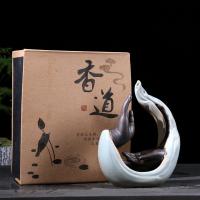 Backflow Incense Burner, Porcelain, handmade, for home and office & durable, 120x70x150mm, Sold By PC