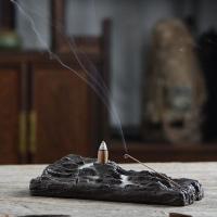 Backflow Incense Burner, Purple Clay, handmade, for home and office & durable & multifunctional, 210x90mm, Sold By PC