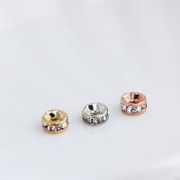 Brass Spacer Beads, plated, DIY & different size for choice & micro pave cubic zirconia, more colors for choice, nickel, lead & cadmium free, Sold By PC
