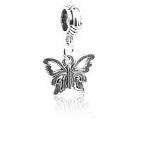 European Style Tibetan Style Dangle Beads, Butterfly, antique silver color plated, DIY & for woman, nickel, lead & cadmium free, 15x25mm, 10PCs/Bag, Sold By Bag