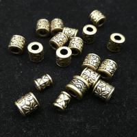 Plastic Beads, Column, DIY & with flower pattern, antique gold color, 2-5cm, Sold By PC