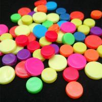 Perles en plastique, Plat rond, moulage par injection, envoyé au hasard, multicolore, 2-5cm, Vendu par PC