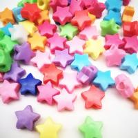 Plastic Beads, Star, injection moulding, random style, multi-colored, 13x7mm, Sold By PC