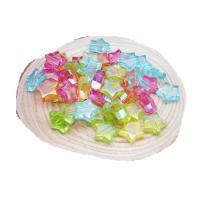 Perles  acrylique plaqué , étoile, moulage par injection, envoyé au hasard, couleurs mélangées, 1-3cm, Vendu par PC