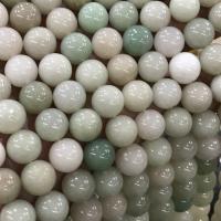 Natural Jadeite Beads Round polished DIY mixed colors Sold By PC