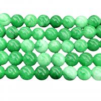 Chalzedon Perle, rund, poliert, DIY, grün, verkauft per 38 cm Strang