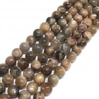 Sonnenstein Perle, rund, poliert, DIY, gemischte Farben, verkauft per 38 cm Strang