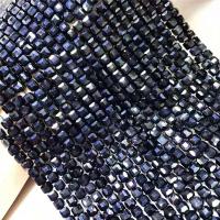 Natürliche schwarze Achat Perlen, Schwarzer Achat, Quadrat, DIY & facettierte, schwarz, 5-5.5mm, verkauft per 38 cm Strang