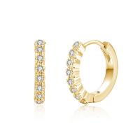 Brass Huggie Hoop Earring micro pave cubic zirconia & for woman Sold By PC