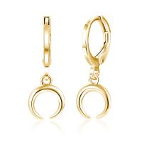 Huggie Hoop Drop Earring, Brass, Moon, for woman, more colors for choice, 23x9mm, Sold By PC