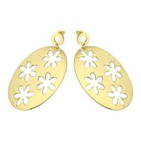 Stainless Steel Drop Earring fashion jewelry & for woman golden Sold By Pair