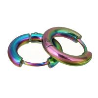 Stainless Steel Huggie Hoop Earring fashion jewelry & for woman multi-colored Sold By Pair