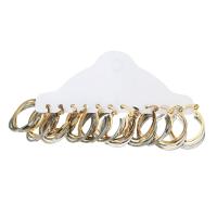 Edelstahl-Hebel zurück-Ohrring, Edelstahl, 6 Stück & Modeschmuck & für Frau, goldfarben, 6x27x22mm, 6PaarPärchen/setzen, verkauft von setzen