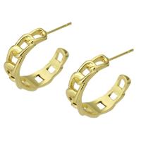 Brass Stud Earring, fashion jewelry & for woman, golden, 7x22x25mm, 10Pairs/Lot, Sold By Lot