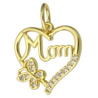 Cubic Zirconia Micro Pave Brass Pendant fashion jewelry & micro pave cubic zirconia & for woman golden Sold By Lot