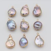 Ciondoli perle d'acqua dolci, perla d'acquadolce coltivata naturalmente, with ottone, placcato color oro, gioielli di moda & DIY, 10x18-12x20mm, Venduto da PC