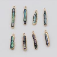 Freshwater Pearl Pendants, with Brass, gold color plated, fashion jewelry & DIY,  7x15-8x30mm, Sold By PC