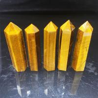 Tiger Eye Point Decoration, polished, different size for choice, yellow, Sold By PC