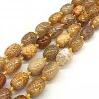 Natural Dragon Veins Agate Beads Drum polished DIY yellow Sold Per Approx 15 Inch Strand