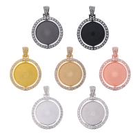 Zinc Alloy Pendant Cabochon Setting Round gold color plated Unisex & with rhinestone nickel lead & cadmium free 25mm Approx Sold By Bag