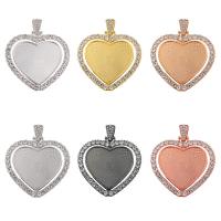 Tibetan Style Pendant Cabochon Setting, Heart, gold color plated, Unisex & with rhinestone, more colors for choice, nickel, lead & cadmium free, 30mm, Approx 50PCs/Bag, Sold By Bag