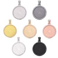 Zinc Alloy Pendant Cabochon Setting Round plated Unisex & with rhinestone nickel lead & cadmium free Approx Sold By Bag