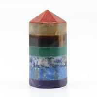 Gemstone Point Decoration, mixed colors, 22x49mm, Sold By PC