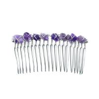 Decorative Hair Combs Quartz with Brass silver color plated fashion jewelry Sold By PC