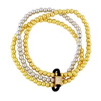 Cubic Zirconia Micro Pave Brass Bracelet plated multilayer & micro pave cubic zirconia & enamel nickel lead & cadmium free Length 6.69 Inch Sold By PC