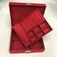 Multifunctional Jewelry Box, Velveteen, Rectangle, Double Layer & for woman, more colors for choice, 230x185x90mm, Sold By PC