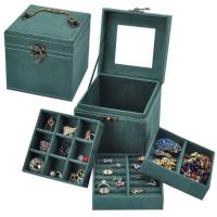 Multifunctional Jewelry Box Velveteen Square three layers & with mirror & for woman Sold By PC