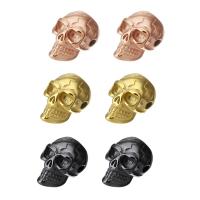 Brass Jewelry Beads Stainless Steel Skull plated Approx 2mm Sold By PC