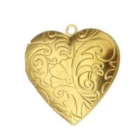Цинка сплав медальон подвески, нержавеющая сталь, Сердце, плакирован золотом, 29x30x6mm, отверстие:Приблизительно 2mm, продается PC