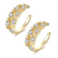 Cubic Zirconia Micro Pave Brass Earring, micro pave cubic zirconia & for woman, more colors for choice, 13x4mm, Sold By PC