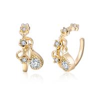 Cubic Zirconia Micro Pave Brass Earring, micro pave cubic zirconia & for woman, more colors for choice, 14x7mm, Sold By PC