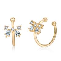 Cubic Zirconia Micro Pave Brass Earring, micro pave cubic zirconia & for woman, more colors for choice, 13x8mm, Sold By PC
