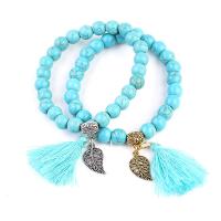 Fashion Turquoise Bracelets, Natural Stone, with Stainless Steel, Unisex & anti-fatigue, more colors for choice, Length:7.5 Inch, Sold By PC